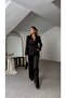 Buttoned Sleeve, Front Veer Detail, Lined Jacket and Trousers Set - 5