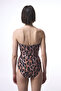 Clove Leopard Patterned Buckle Strapless Swimsuit - 2