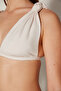 White Rita Triangular Bikini Set with Mesh Detail on the Shoulders-Free Masur Collection - 3