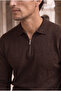 Bellagio Half-Zip Thin Men's Knitwear Sweater - Brown - 2