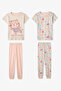 Girl's Ecru Fast Cat Short Sleeve 2-Piece Pajama Set - 2