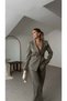 Buttoned Sleeve, Front Veer Detail, Lined Jacket and Trousers Set - 2