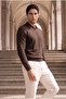 Bellagio Half-Zip Thin Men's Knitwear Sweater - Brown - 3