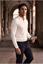 Bellagio Half-Zip Thin Men's Knitwear Sweater - Ecru - 6
