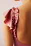 Dark Pink Flore Ruffle Detailed Swimsuit - 6