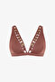 Light Brown Astrid Deep V Cut Bikini Top - 5