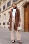 Hooded Leather Cap with Folded Sleeves and Lace Waist - 5