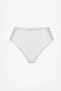White High Drawstring High Waist Bikini Bottom - 4