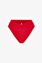 Red V-Cut Mid-Waist Bikini Bottom - 4