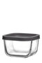 Cube Glass Storage Container Set of 8 Small Size 270 ml Square Gray Plastic with Lid (Breakfast) - 2