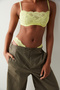 Bandeau Neckline Ruched Yellow Bra - 2