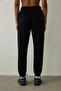 Black High Waist Lace-Up Jogger Sweatpants - 3