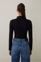 Black Half Turtleneck Long Sleeve Bodysuit - 6