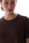 Brown Crew Neck Modal T-Shirt - 5