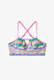 Girl's Wave Halter Striped Bikini Set - 2