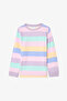 Pink Girls' Striped Thermal Piece Pajama Set - 2