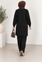 Women's Circular Neckline Tricot Suit with Striped Detail and 2-Piece Pants - 6