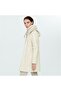 Biana Cream Women's Hooded Leather Coat