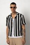 Striped Black Knitwear Men's Shirt - 7