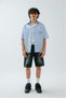 Blue Striped Cotton Oversize Men's Shirt - 5