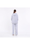 Women's Gray Regular Fit Basic Elastic Waist Hooded Oversize Seasonal Bottom Top Tracksuit Set - 7