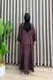 Sevdanur Dress Strawberry Fabric Women's Bitter Coffee Collar Openable Buttoned Flounce Cut Hijab Casual Dress - 3
