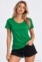 Women's Green Cotton Crew Neck Short Sleeve T-Shirt