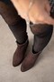 Lunara Women's Brown Suede Buckle Heeled Short Boots Bootie - 5