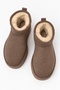 Women's Dark Beige Suede Fur Lined Thick Sole Women's Boots - 6