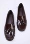 Bitter Coffee Wrinkled Patent Leather Hand-Stitched Tpu Non-Slip Sole Daily Moccasin Loafer - 6