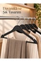 36 Pieces Wooden Look Plastic A Quality Black Clothes Hangers - 3