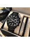 Black Color, FUNCTIONS ACTIVE, Steel Band,Men's Wrist Watch Bracelet in Gift Box - 2