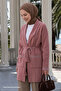 Dried Rose Knitwear Jacket with Knit and Glitter Detail