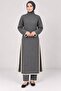 Women's turtleneck shepherd stitched side slit detail pants set - 4