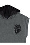 Boy's Hooded Sleeveless Gray Sweatshirt - 5