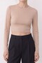 Crew Neck Long Sleeve Basic Crop Blouse - 2