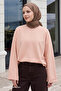 Oversized Salmon Sweat with Folded Sleeves
