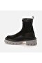Women's Genuine Leather Rubber Sole Black Casual Boots - 2