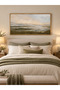 Rustic Forest Dusk Wall Art – Misty Mountain Landscape With Outer Frame - 4