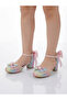 Girls' Stylish Shoes with Bows and Heels in Rainbow Colors - 2