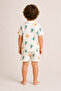 Palm Tree Patterned Report Boy's Shorts Pajama Set - 3