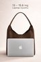 Textured Brown Suede Shopper Vintage Bag 284 - 8