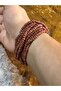 Brown Wooden Bamboo Beaded Multi Women's Bracelet - 5