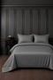 100% Cotton Satin Dark Gray Double Duvet Cover Set (83 Thread-125 Gsm)