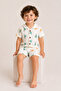 Palm Tree Patterned Report Boy's Shorts Pajama Set