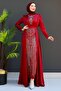 Çisem Tesettür Evening Dress Burgundy - 3