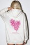 Women's Oversize Sweatshirt Hoodie No Fear Printed White – Hooded, Kangaroo Pocket - 3