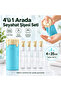 Travel Kit - Makeup Serum Toothpaste Shampoo Hand Cream Travel Box - 4 Compartment Travel Liquid Dispenser Bottle Set - Blue