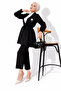 Women's Belt Detailed Plain Jacket and Trousers Top and Bottom Set 2150 - 3