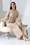 Women's Hijab Ayrobin Belted Tunic Trousers Double Set - 8